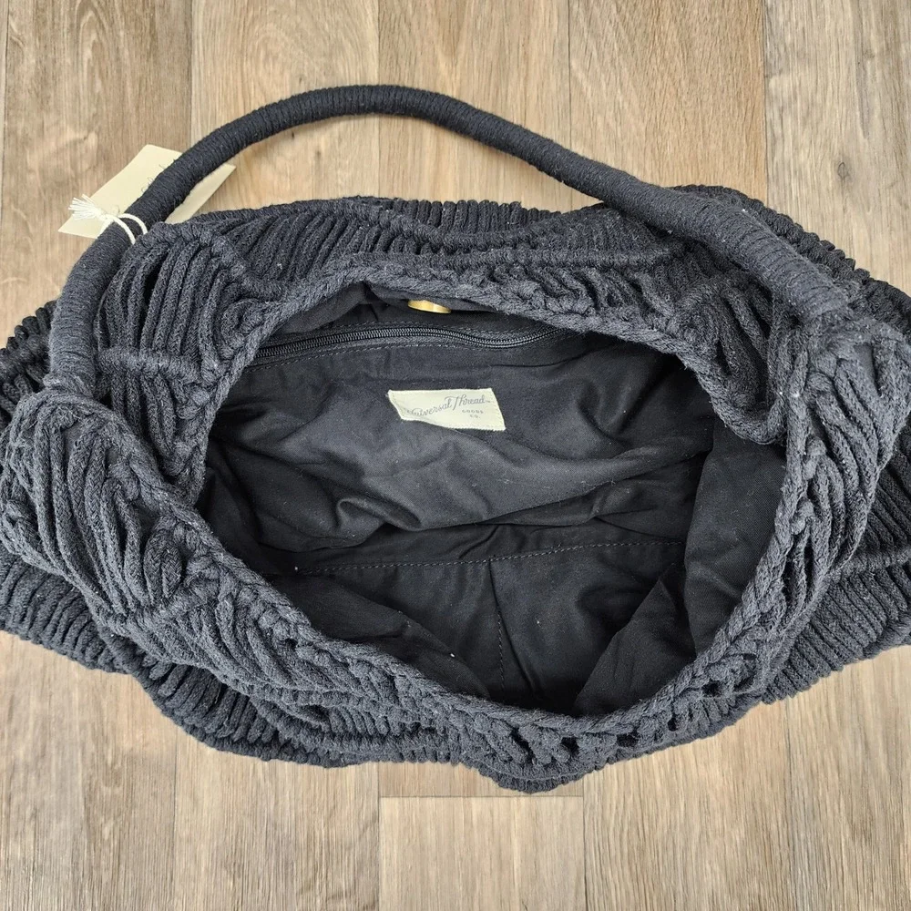 Universal‎ Thread Black Macrame Hobo Bag Purse Shoulder Bag New